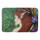 Groen Man Elf Fantasy Floral Badmat (Voorkant)