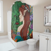 Groen Man Elf Fantasy Floral Douchegordijn (In situ)