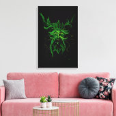 Groen Man Fae Leaves Zwart Canvas Afdruk (Insitu (Woonkamer))