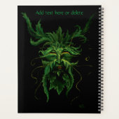 Groen Man Fae Leaves Zwart Planner (Achterkant)