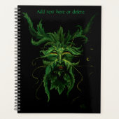Groen Man Fae Leaves Zwart Planner (Voorkant)