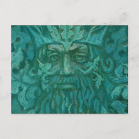 Groen Man, Forest King, Pagan God, Fantasy Art Briefkaart (Voorkant)