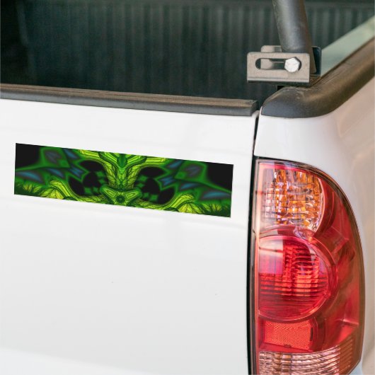 Groen Man Goblin - Emerald and Gold Mask Bumpersticker (Op Truck)