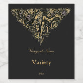 Groen Man Goblin Faun Grapevine Antiek Wijn Etiket (Enkel label)