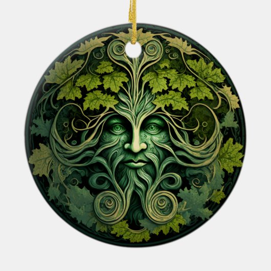 Groen Man Halloween Ornament (Achterkant)