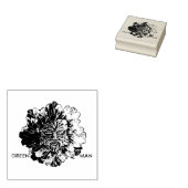 "Groen Man" Houten Kunststempel Rubberstempel (Gestempeld)