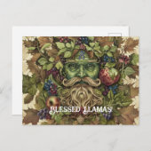 Groen Man Lammas Wenskaart Briefkaart (Voorkant / Achterkant)