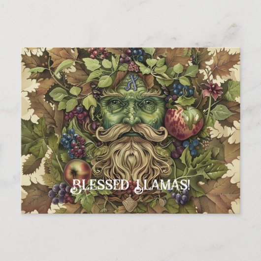 Groen Man Lammas Wenskaart Briefkaart (Voorkant)