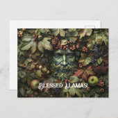 Groen Man Lammas Wenskaart Briefkaart (Voorkant / Achterkant)