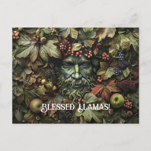 Groen Man Lammas Wenskaart Briefkaart (Voorkant)