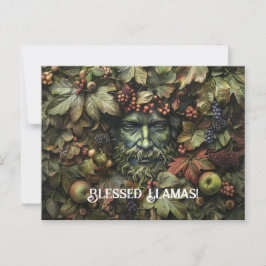 Groen Man Lammas Wenskaart Briefkaart