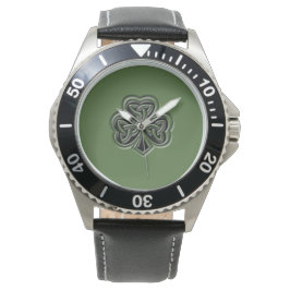 Groen man met een trendy Iers geluk Horloge
