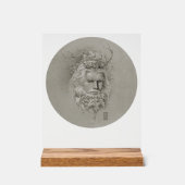 Groen Man met Eikenbaard Acryl Bord (Voorkant)