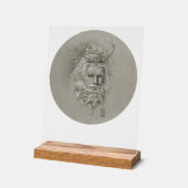 Groen Man met Eikenbaard Acryl Bord (Hoek)