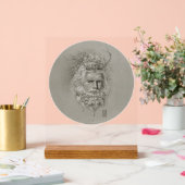 Groen Man met Eikenbaard Acryl Bord (Huwelijk)