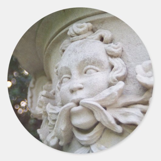 Groen Man Ronde Sticker (Voorkant)