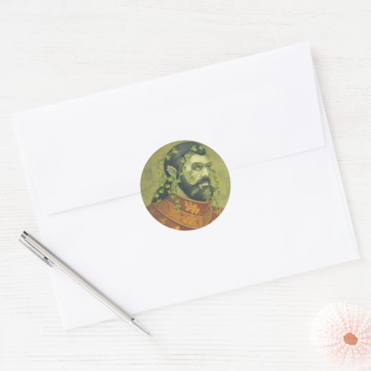 Groen Man Ronde Sticker (Envelop)