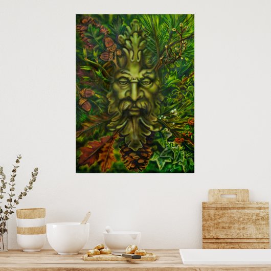 'Groen Man' van kunstenaar Lisa Iris Poster (Keuken)