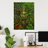 'Groen Man' van kunstenaar Lisa Iris Poster (Thuiskantoor)