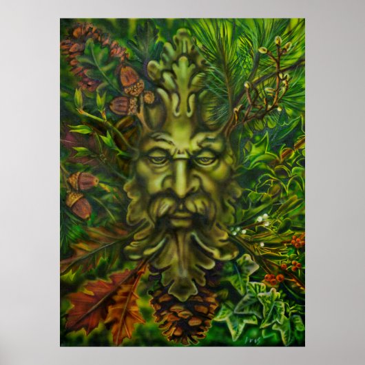 'Groen Man' van kunstenaar Lisa Iris Poster (Voorkant)