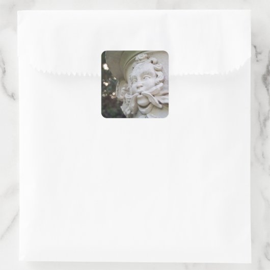 Groen Man Vierkante Sticker (Tas)