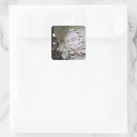 Groen Man Vierkante Sticker (Tas)