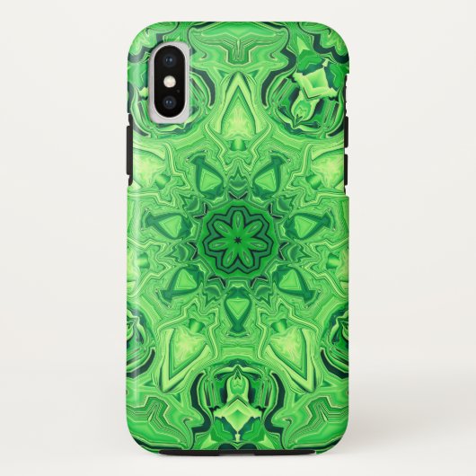 Groen Mandala iPhone X Hoesje (Achterkant)