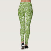 Groen Mandala Natuur Patroon Leggings (Achterkant)