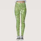 Groen Mandala Natuur Patroon Leggings (Voorkant)