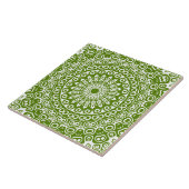 Groen Mandala Natuur Patroon Tegeltje (Zijkant)