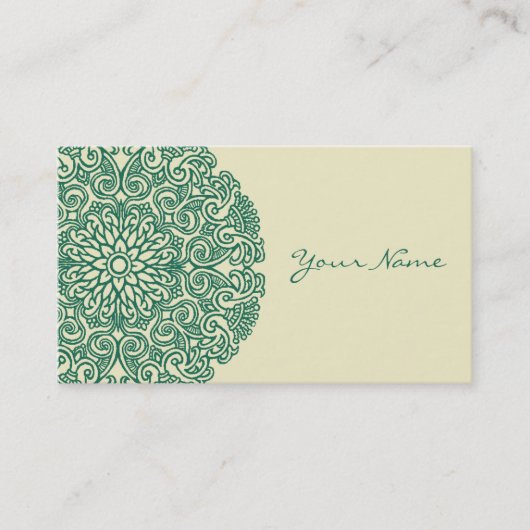 Groen Mandala Univers Symbool Visitekaartje (Voorkant)