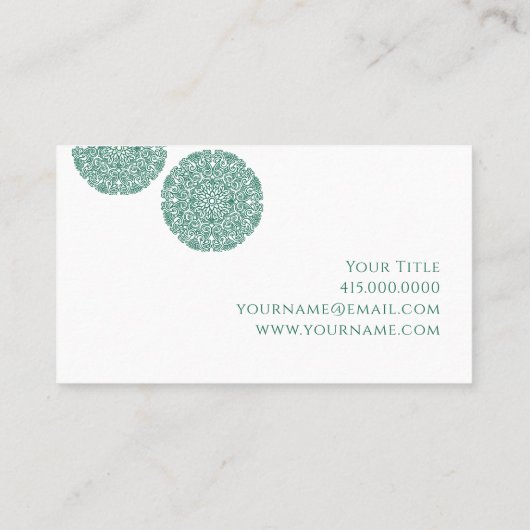 Groen Mandala Universe Symbol Visitekaartje (Achterkant)