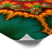 Groen Mandelbrot Fractal Poster (Hoek)