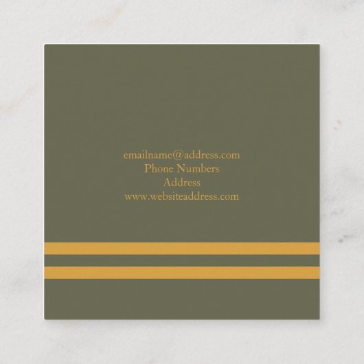 Groen Mango Diagonaal Stripes Modern grafisch ontw Vierkante Visitekaartje (Achterkant)