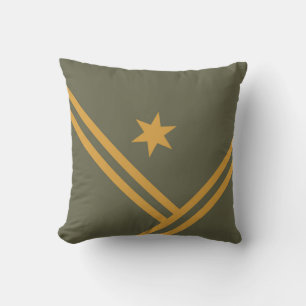 Groen Mango Diagonaal Stripes Star Modern Grafisch Kussen