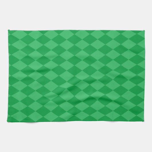GROEN MARDI GRAS DIAMOND PATTERN THEEDOEK (Horizontaal)