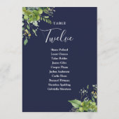 Groen Marine Blauw Zitplan Tafelnummer (Achterkant)