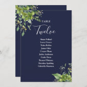 Groen Marine Blauw Zitplan Tafelnummer (Voorkant / Achterkant)