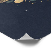 Groen, marinesblauw en goudgroen huwelijk poster (Hoek)