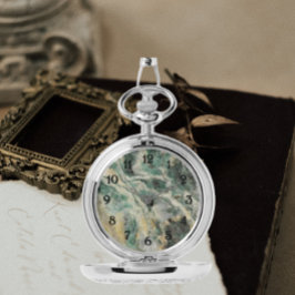 Groen Mariposite Mineral Stone Patroon Horloge