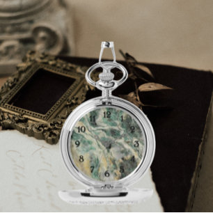 Groen Mariposite Mineral Stone Patroon Horloge
