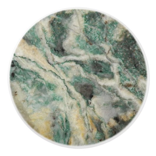 Groen Mariposite Mineral Stone Patroon Keramische Knop (Voorkant)