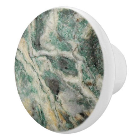 Groen Mariposite Mineral Stone Patroon Keramische Knop (Rechts)