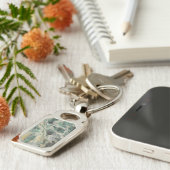 Groen Mariposite Mineral Stone Patroon Sleutelhanger (Zijkant)