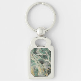 Groen Mariposite Mineral Stone Patroon Sleutelhanger