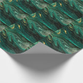 Groen Marmer: Abstracte Agaat Ripple. Cadeaupapier (Hoek)