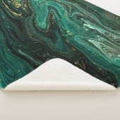 Groen Marmer: Abstracte Agaat Ripple. Sherpa Deken (3/4)