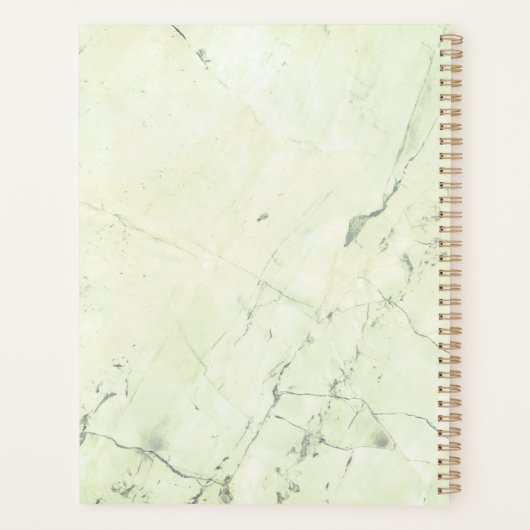 Groen Marmer Diamant Bling Gepersonaliseerd Planner (Achterkant)