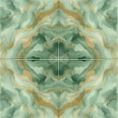 Groen Marmer Goud Glitter aderen en wervelingen Tegeltje