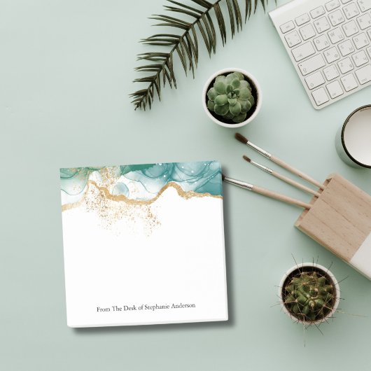 Groen marmer Goud Glitter Alcohol Ink Post het Opm Post-it® Notes